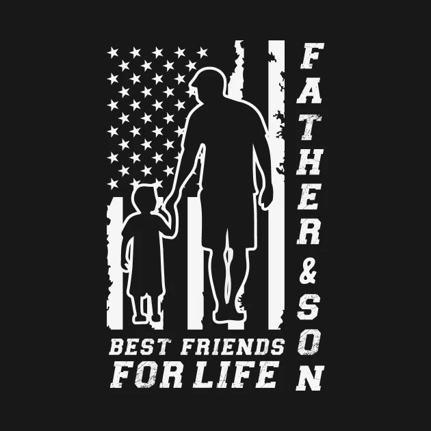 Fathers And Son Best Friends For Life American Flag T-Shirt