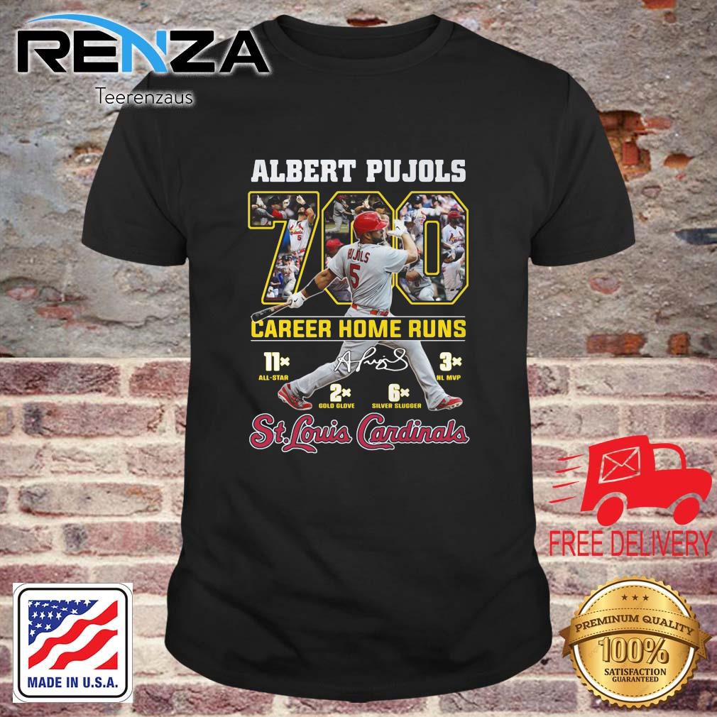 Albert Pujols 700 Career Home Runs Signature St Louis Cardinals 2022 Shirt