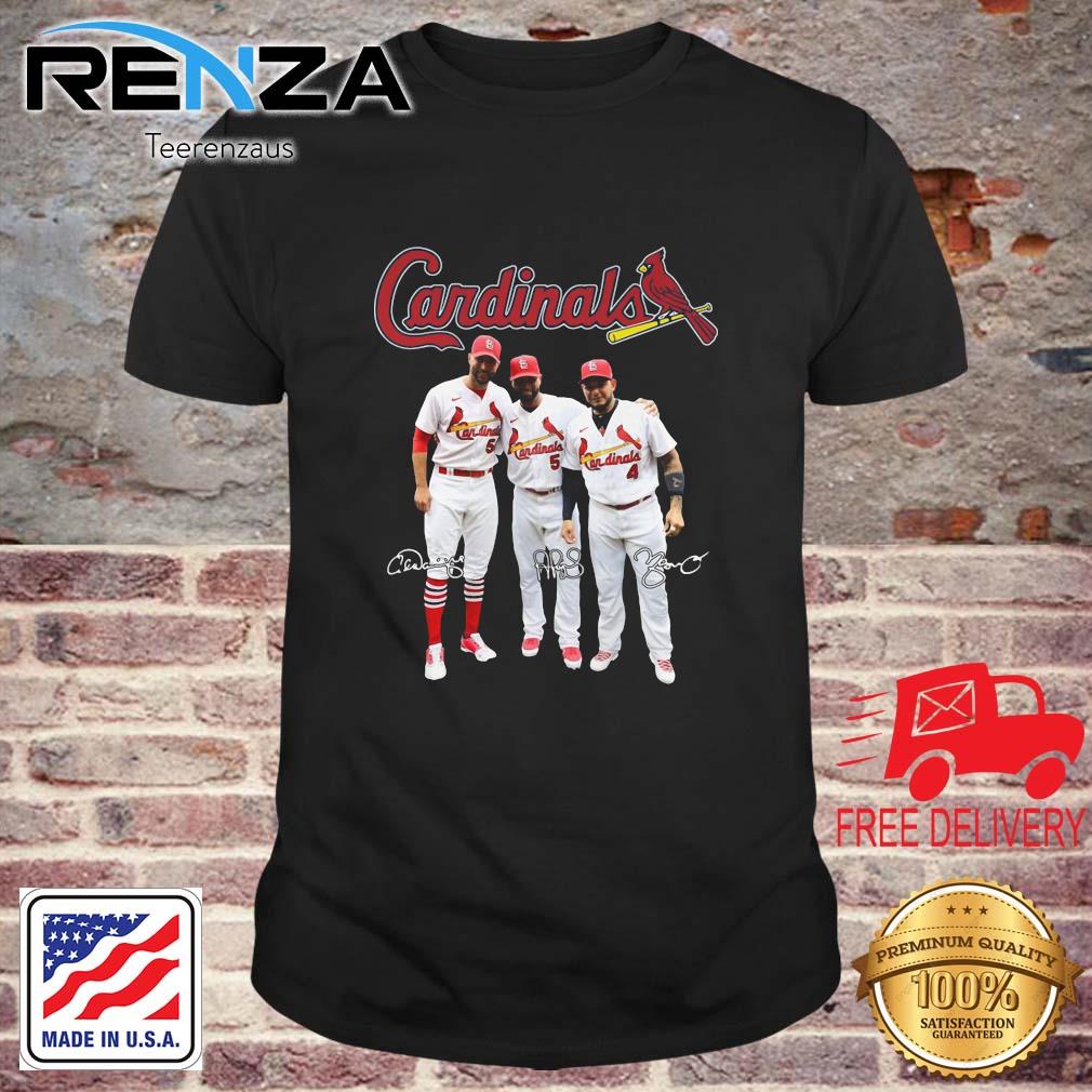 St Louis Cardinals Adam Wainwright Albert Pujols And Yadier Molina 2022 Signatures T-Shirt