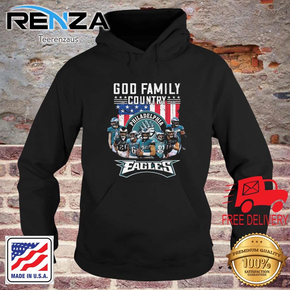 God Family Country Philadelphia Eagles American Flag Signatures s teerenzaus hoodie den