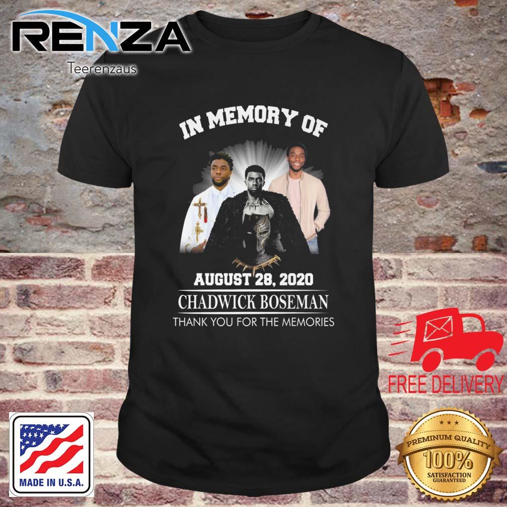 Hot In Memory Of August 28 2022 Chadwick Boseman Thank You For The Memories shirt