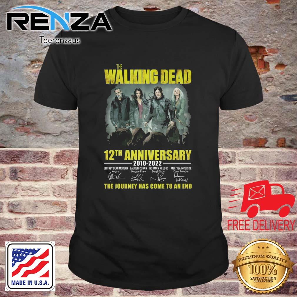 The Walking Dead 12th Anniversary 2010-2022 The Journey Has Come To An End Signatures shirt