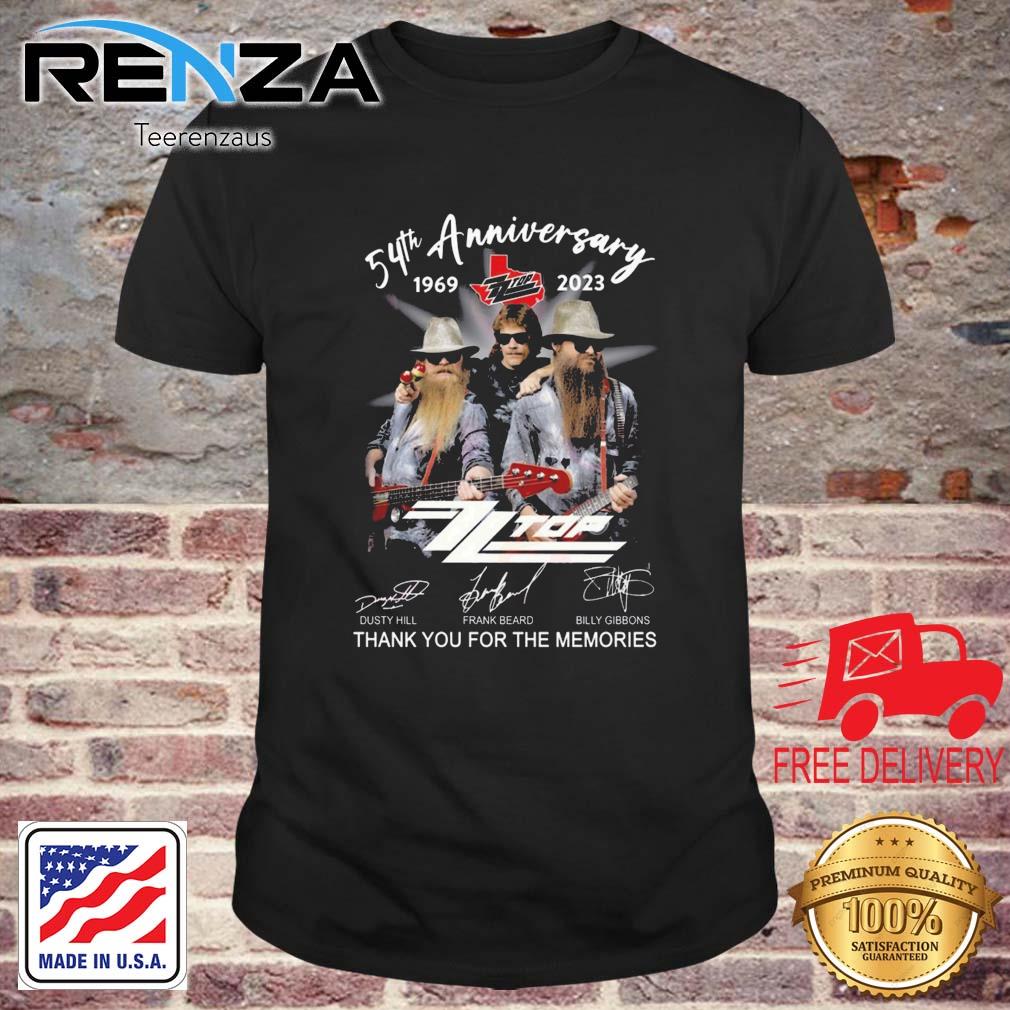 54th Anniversary 1969-2023 ZZ Top Thank You For The Memories Shirt