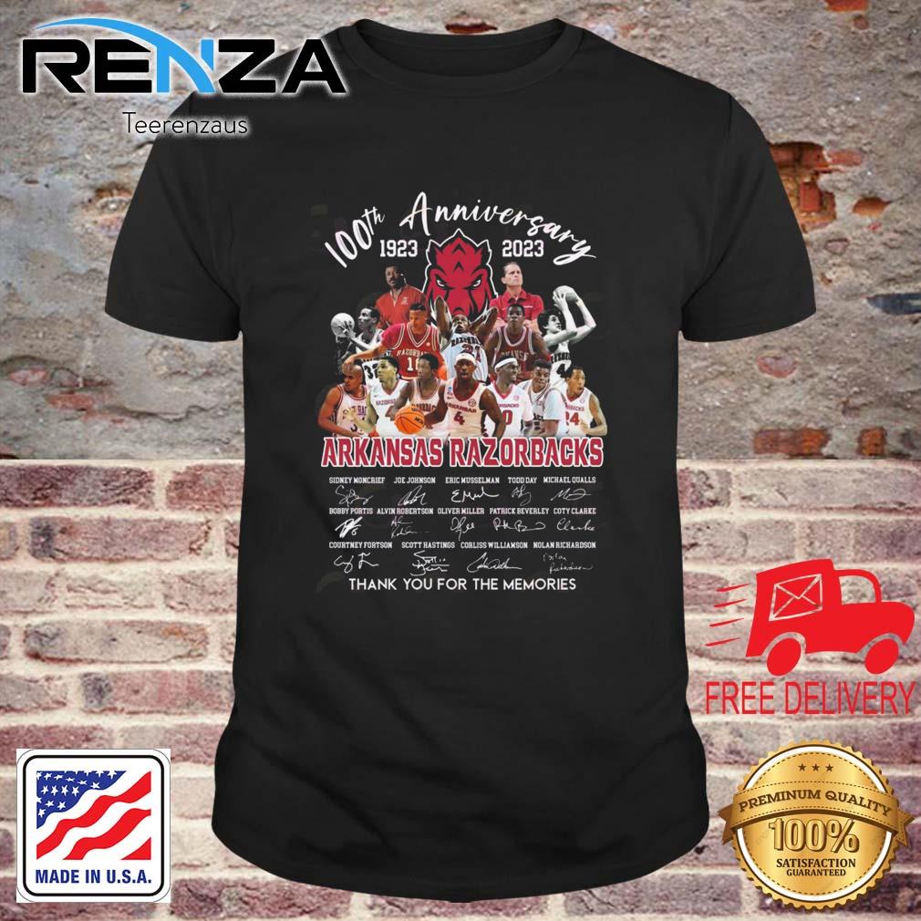 Arkansas Razorbacks 100th Anniversary 1923-2023 Thank You For The Memories Signatures shirt