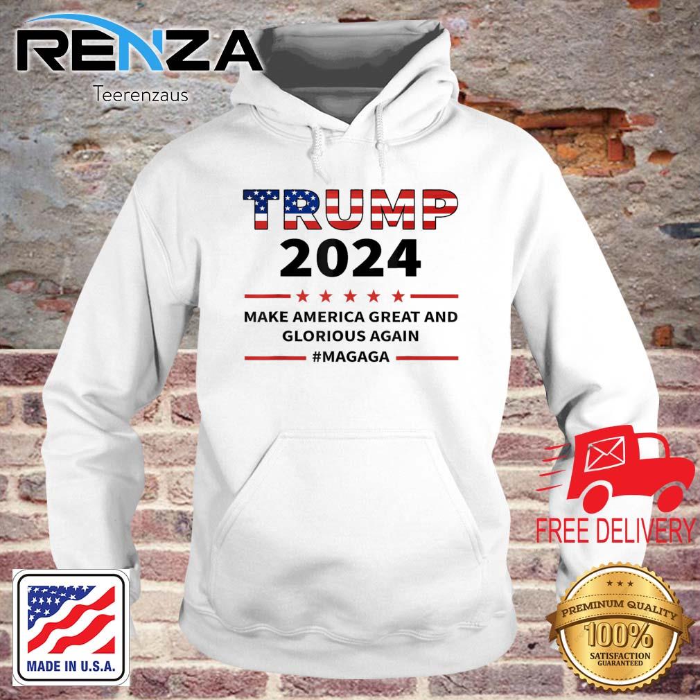 Donald Trump 2024 Make America Great And Glorious Again Magaga s teerenzaus hoodie trang