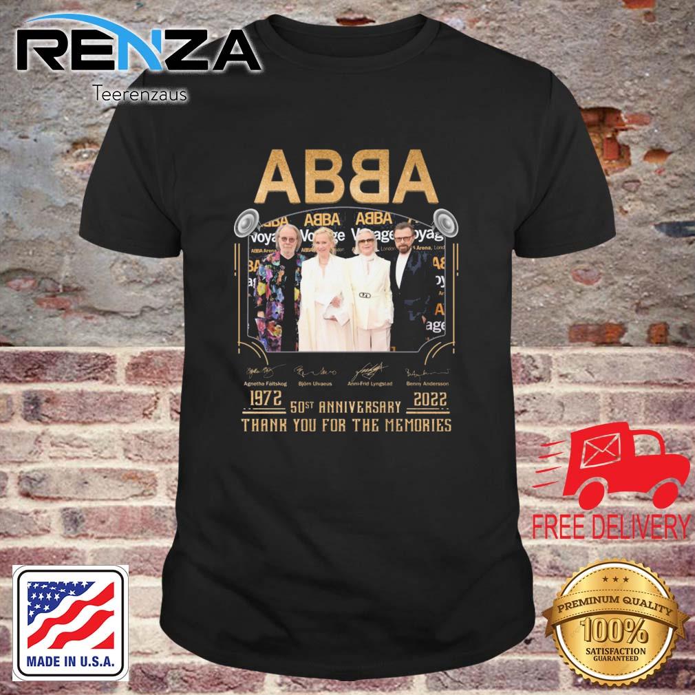 Official ABBA 50st 1972-2022 Anniversary Thank You For The Memories Signatures shirt