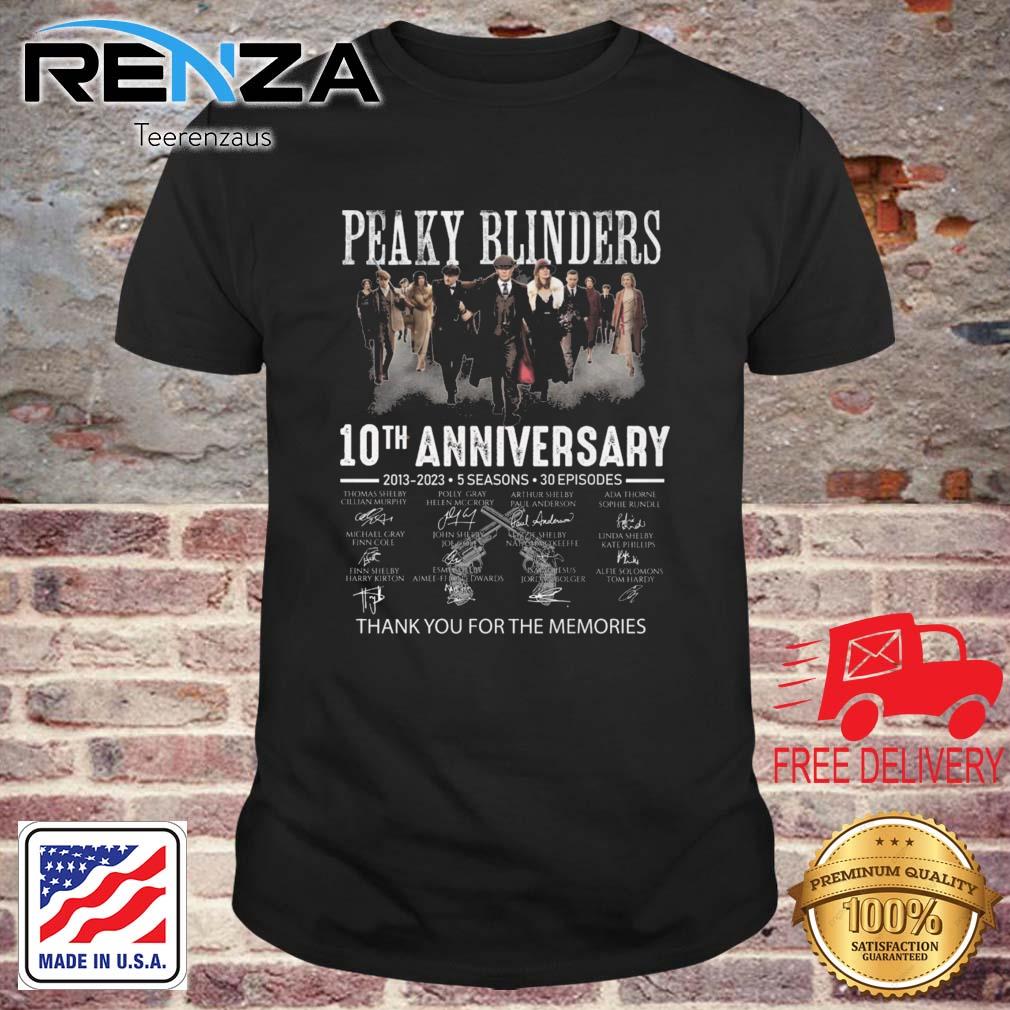 Peaky Blinders 10th Anniversary 2013-2023 Thank You For The Memories Signatures Shirt