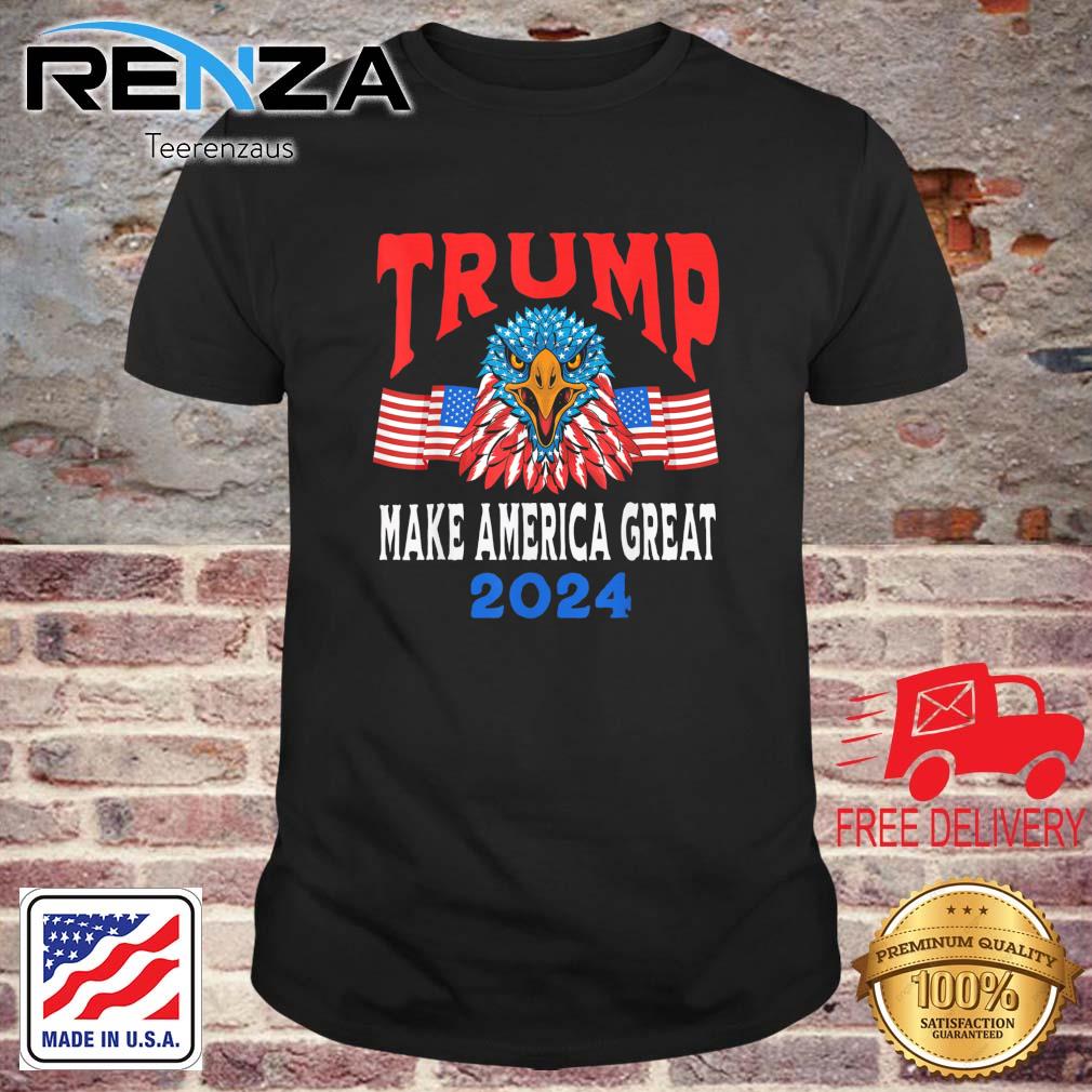 Trump 2024 Maga USA Republican American Flag Eagle Shirt