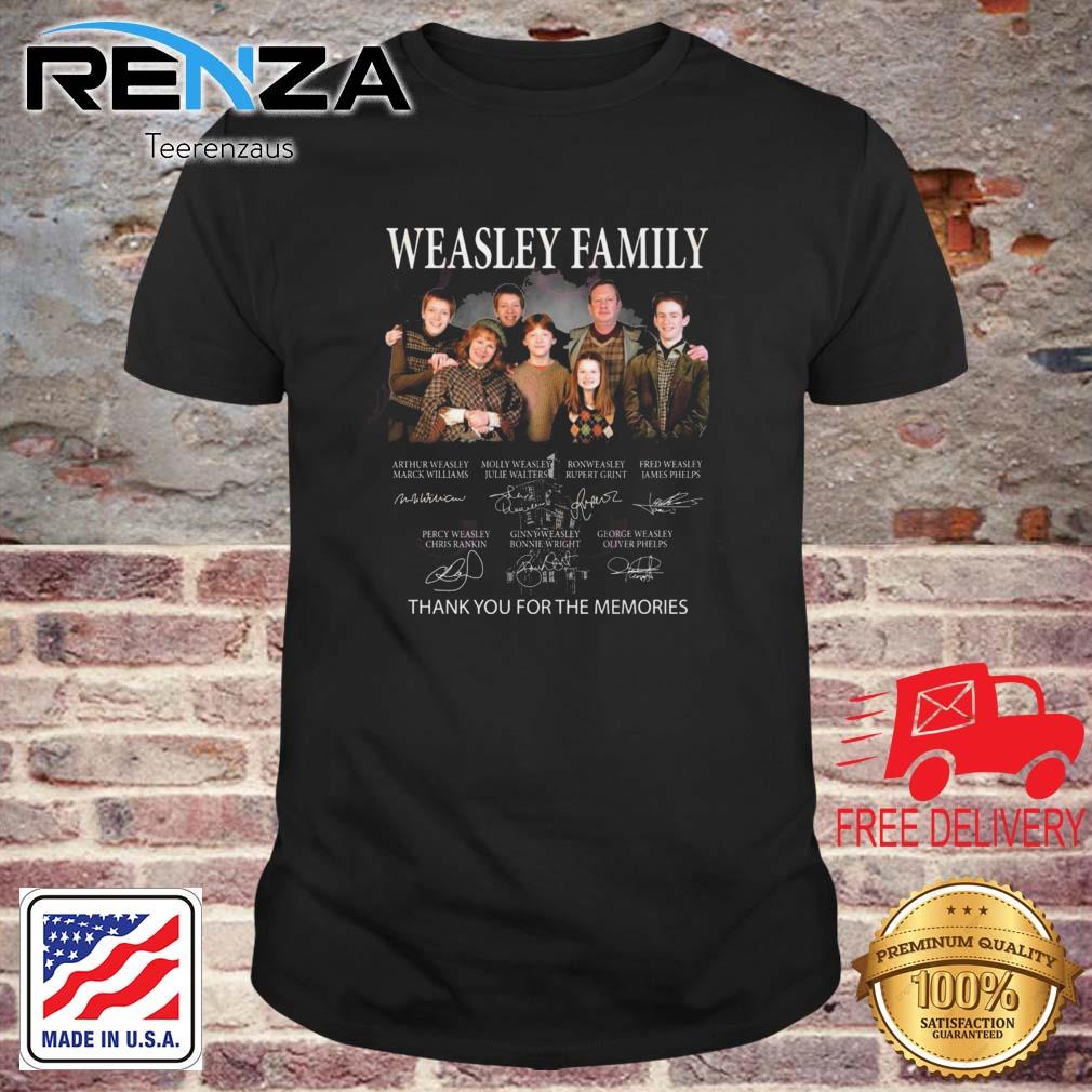 Weasley Family Thank You For The Memories Signatures shirt