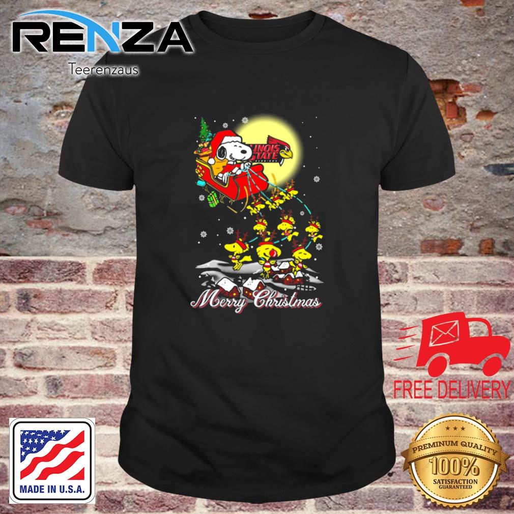 Santa Snoopy And Reindeers Woodstock Illinois State Redbirds Merry Christmas sweatshirt