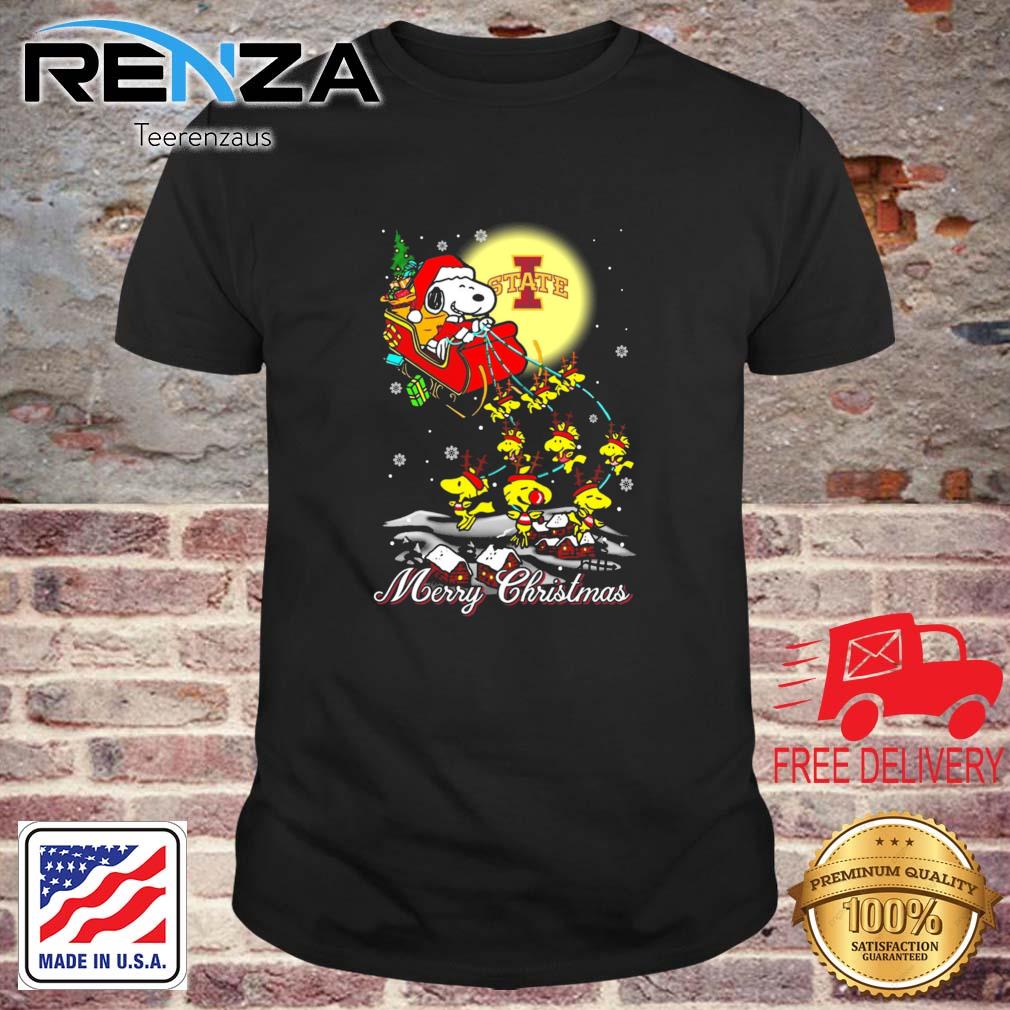 Santa Snoopy And Reindeers Woodstock Iowa State Cyclones Merry Christmas sweatshirt